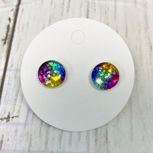 3 for $10 🛍️ Cotey Co. Handmade Rainbow Mermaid Stud Earrings NWT